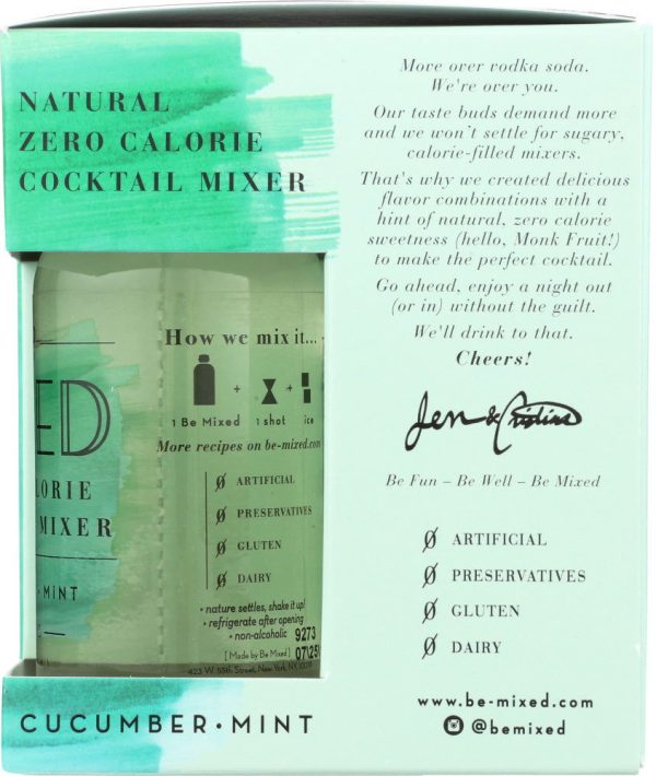 BE MIXED LLC: Mixed Cucumber Mint Cocktail Mix 4 Pack, 16 oz Online now - Image 2