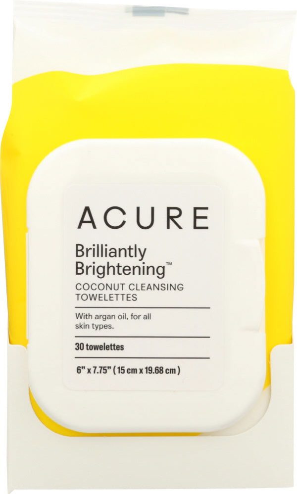 ACURE: Brilliantly Brightening Coconut Cleansing Towelettes, 30 Towelettes Online Sale
